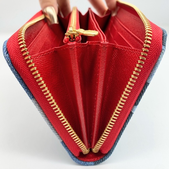 Louis Vuitton Blue Denim Canvas Monogram Zippy Wallet - Picture 12 of 12